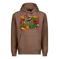 Chestnut mexican cacti background Premium Hoodie - Artiststas