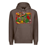 Coffee mexican cacti background Premium Hoodie - Artiststas