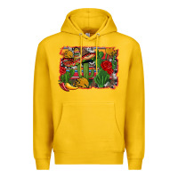 Lemon mexican cacti background Premium Hoodie - Artiststas