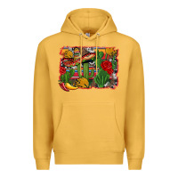 Mustard mexican cacti background Premium Hoodie - Artiststas