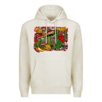 Oatmeal Heather mexican cacti background Premium Hoodie - Artiststas
