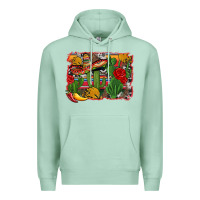 Seafoam mexican cacti background Premium Hoodie - Artiststas