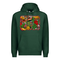 Sports Green mexican cacti background Premium Hoodie - Artiststas