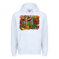 White mexican cacti background Premium Hoodie - Artiststas