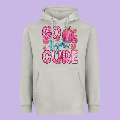 Go Fight Cure Heavyweight Hoodie Designed By Zillion Design Studio