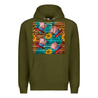 Army Green celebrity hat with leopard Premium Hoodie - BundleAndBundleShop
