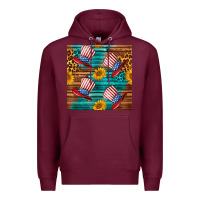 Burgundy celebrity hat with leopard Premium Hoodie - BundleAndBundleShop