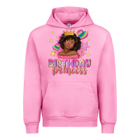 Fuchsia Pink birthday princess with afro girl Urban Hoodie - NancyCooperArtShop