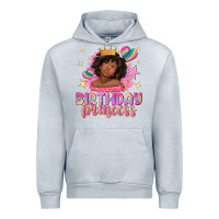 Heather Grey birthday princess with afro girl Urban Hoodie - NancyCooperArtShop