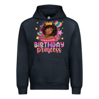 Navy birthday princess with afro girl Urban Hoodie - NancyCooperArtShop