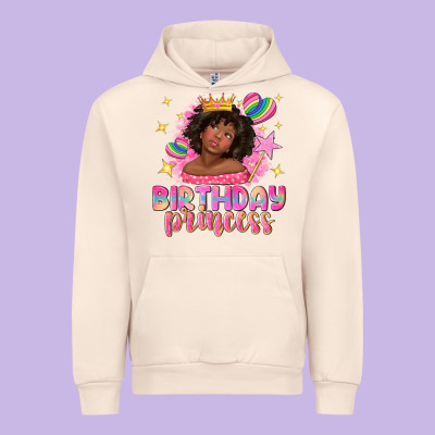 Birthday Princess With Afro Girl Urban Hoodie Designed By Nancycooperartshop
