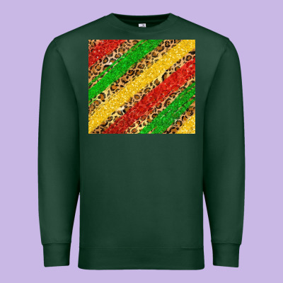 African Colors Leopard Premium Sweatshirt Designed By Zillion Design Studio
