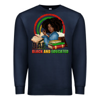Navy Bae black and educated Premium Sweatshirt - Zillion Design Studio