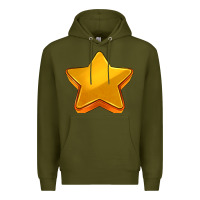 Army Green 3d golden stars Premium Hoodie - AdoDesignShop