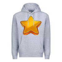 Heather Grey 3d golden stars Premium Hoodie - AdoDesignShop