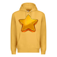 Mustard 3d golden stars Premium Hoodie - AdoDesignShop