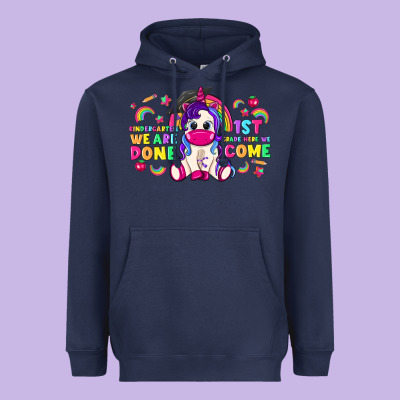 Kindergarten We Are Done 1st Here We Come With Unicorn Heavyweight Hoodie Designed By Texasbilliewilder