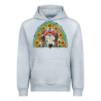 Heather Grey scottish white calf  rainbow Urban Hoodie - BarkalooDesign