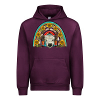 Mauve Wine scottish white calf  rainbow Urban Hoodie - BarkalooDesign