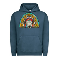 Pigment Midnight Navy scottish white calf  rainbow Urban Hoodie - BarkalooDesign