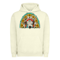 Pigment Pistachio scottish white calf  rainbow Urban Hoodie - BarkalooDesign