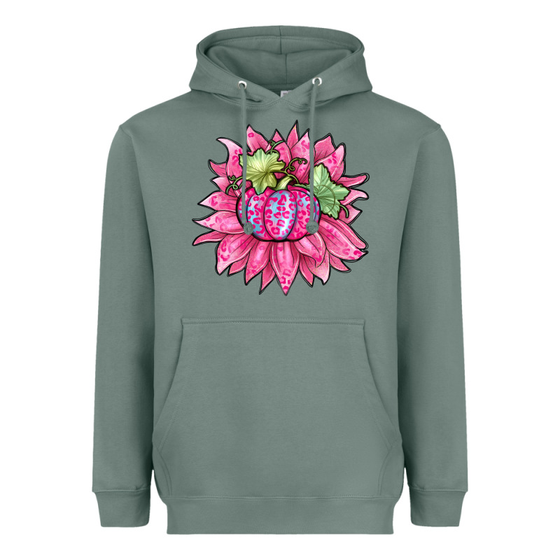 Sunflower Pumpkin Breast Cancer Heavyweight Hoodie by Zillion Design Studio | Teevron