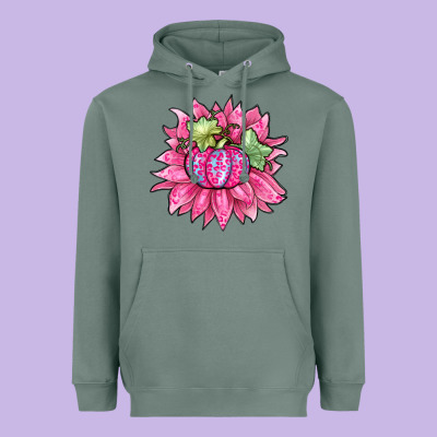 Sunflower Pumpkin Breast Cancer Heavyweight Hoodie Designed By Zillion Design Studio