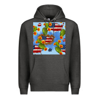 Charcoal Heather usa map cactus and sunflower seamless pattern Premium Hoodie - BundleAndBundleShop