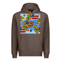 Coffee usa map cactus and sunflower seamless pattern Premium Hoodie - BundleAndBundleShop