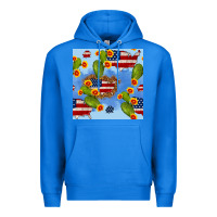 True Royal usa map cactus and sunflower seamless pattern Premium Hoodie - BundleAndBundleShop