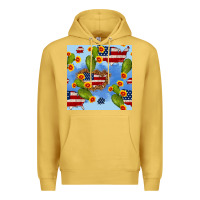 Antique Gold usa map cactus and sunflower seamless pattern Premium Hoodie - BundleAndBundleShop