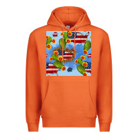 Carrot usa map cactus and sunflower seamless pattern Premium Hoodie - BundleAndBundleShop