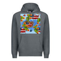 Rock usa map cactus and sunflower seamless pattern Premium Hoodie - BundleAndBundleShop