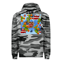 Slate Camo usa map cactus and sunflower seamless pattern Premium Hoodie - BundleAndBundleShop