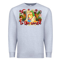 Heather Grey joy to the world Premium Sweatshirt - texasbilliewilder