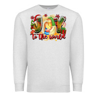 Oatmeal Heather joy to the world Premium Sweatshirt - texasbilliewilder