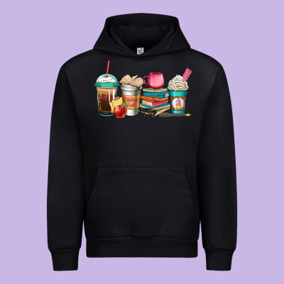 Teacher Fuel Coffee Cups Urban Hoodie Designed By Jasminsmagicworld