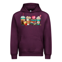 Mauve Wine teacher fuel coffee cups Urban Hoodie - Jasminsmagicworld