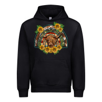 Black scottish calf sunflowers rainbow Urban Hoodie - BarkalooDesign