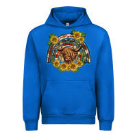 Cobalt scottish calf sunflowers rainbow Urban Hoodie - BarkalooDesign