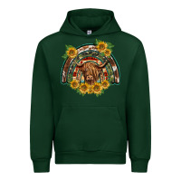 Forest Green scottish calf sunflowers rainbow Urban Hoodie - BarkalooDesign