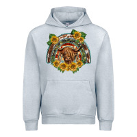 Heather Grey scottish calf sunflowers rainbow Urban Hoodie - BarkalooDesign