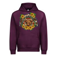 Mauve Wine scottish calf sunflowers rainbow Urban Hoodie - BarkalooDesign
