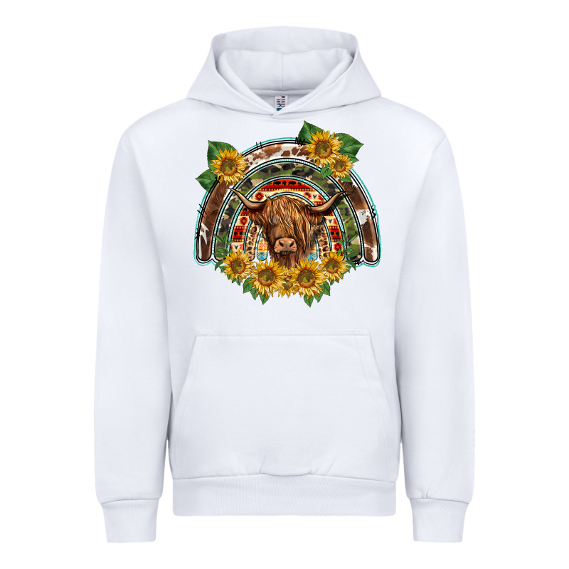 Scottish Calf Sunflowers Rainbow Urban Hoodie by BarkalooDesign | Teevron