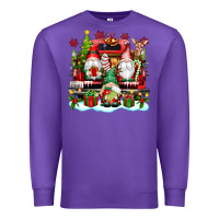 Purple christmas gnome truck Premium Sweatshirt - texasbilliewilder