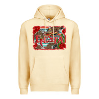 Pina Colada fiesta with sombrero background Premium Hoodie - Artiststas