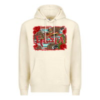 Sandshell fiesta with sombrero background Premium Hoodie - Artiststas