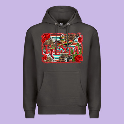 Fiesta With Sombrero Background Premium Hoodie Designed By Artiststas