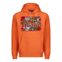 Carrot fiesta with sombrero background Premium Hoodie - Artiststas