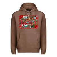 Chestnut fiesta with sombrero background Premium Hoodie - Artiststas
